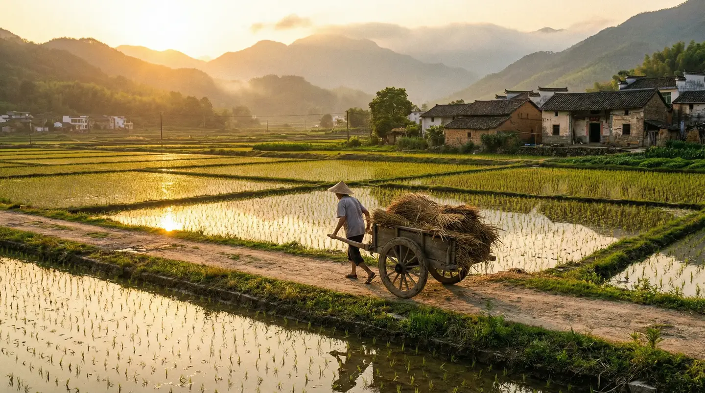 扫黑风暴电视剧在线观看免费完整版 - 金色夕阳下的乡村田野，老农推着木车行走在田埂上